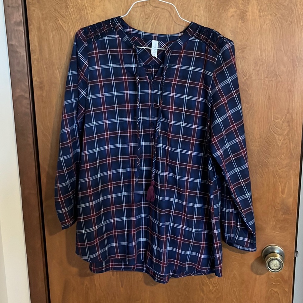L Love Plaid Top